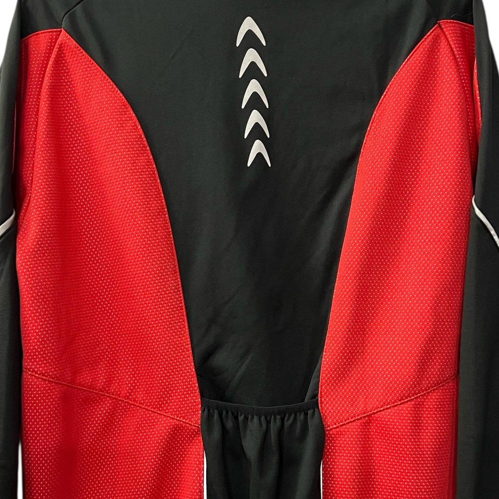 Arsuxeo Cycling Jacket Red Black Mens Medium Reflective Full Zip Bike Pockets - Picture 7 of 12